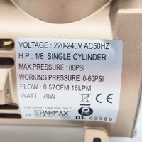 Sparmax Mini AC100 Air Compressor Brush Kit 220V 80PSI 70W No Manual