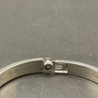 Large View Ladies 18ct Solid White Gold Diamond Oval Bangle