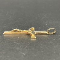 Unisex 9ct Yellow Gold Crucifix Cross Pendant