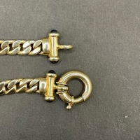 Large View Mens 9ct Yellow Gold Curb Link Bracelet