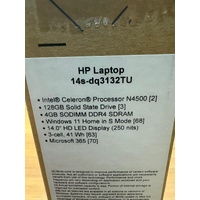HP 14s-dq3132TU Laptop 14 Inch HD LED Intel Celeron N4500 128GB SSD Win11