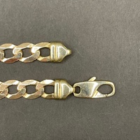 Large View Mens 9ct Yellow Gold Curb Link Bracelet