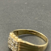 Large View Mens 9ct Yellow Gold Cubic Zirconia Ring
