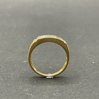 Mens 18ct Yellow Gold Signet Diamond Ring