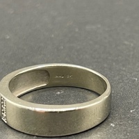 Mens 9ct White Gold Diamond Ring Band