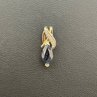 Ladies 9ct Yellow Gold Blue Gemstone Pendant