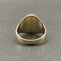 Mens 9ct Yellow Gold Red Gemstone Ring