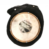 Large View Dholak Honey Colour Bolt Clasp Drum with Carry Bag Portable Hand Drum