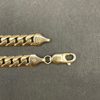 Unisex 9ct Yellow Gold Tight Curb Link Bracelet