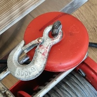 Giantz Electric Hoist Winch 1200W 300kg Load 15m Lift Remote Control Heavy Duty