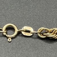 Unisex 9ct Yellow Gold Twist Rope Link Necklace