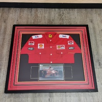 Ferrari Michael Schumacher Signed Photo and Red Team Shirt Framed F1