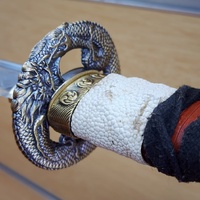 Samurai Katana Sword 30 Inch Blade Dragon Tsuba 2 Handed Sharp Handle