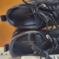 Louis Vuitton Run Away Sneakers Womens 36 Black Suede with Certificate