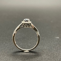 Ladies 18ct White Gold Natural Diamond and Sapphire Ring