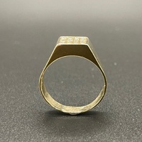 Mens 9ct Yellow Gold Natural Diamond Ring