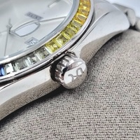 Saint Morta De Couler Silver Iced Rainbow Mens Watch Quartz Steel