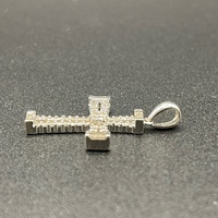 Ladies 18ct White Natural Diamond Cross Pendant