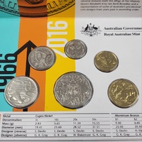 2016 RAM 6 Coin UNC Set 50th Decimal Changeover 5c-$2 Uncirculated