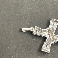 Ladies 925 Sterling Silver Natural Diamond Cross Pendant