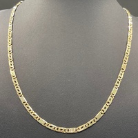 Unisex 9ct Yellow Gold Anchor/ Birdseye Link Necklace