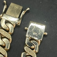 Mens 9ct Yellow Gold Diamond Cut Curb Link Necklace