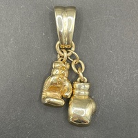Mens 9ct Yellow Gold Boxing Gloves Pendant
