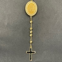 Unisex 18ct Yellow Gold Saint Charbel Rosary Bead Necklace