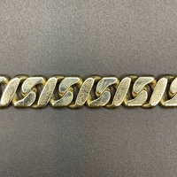 Mens 9ct Yellow Gold Diamond Cut Curb Link Bracelet