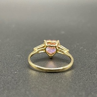 Ladies 14ct Yellow Gold Pink Heart Shape Gemstone Ring