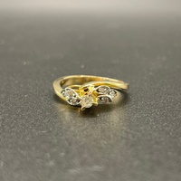 Ladies 14ct Yellow Gold Natural Diamond Vintage Ring
