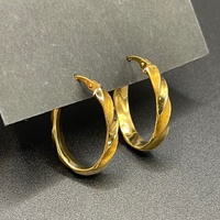 Ladies 9ct Yellow Gold Oval Hoop Earrings