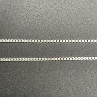 Ladies 925 Sterling Silver Box Link & Red Gemstone Necklace