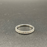 Ladies 14ct White Gold Natural Diamond Band Ring