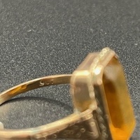 Ladies 9ct Yellow Gold Amber Stone Ring