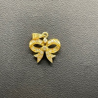 Ladies 18ct Yellow Gold Natural Diamond Bow Pendant