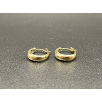 Ladies 9ct Yellow Gold Diamond Hoop Earrings