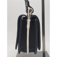 AJE Chance Leather Crossbody Bag Black and White Genuine Leather