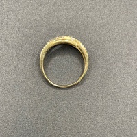 Ladies 10ct Yellow Gold Natural Diamond Cross Over Ring