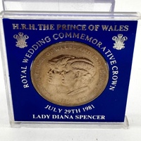 H.R.H. 1981 Royal Wedding Crown Coin Prince Charles Lady and Diana Coin