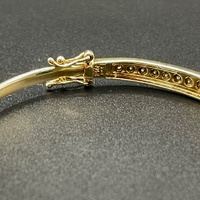 Ladies 9ct Yellow Gold Natural Diamond Oval Bangle