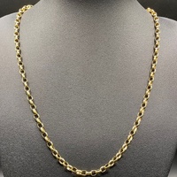 Ladies 9ct Yellow Gold Oval Belcher Link Necklace