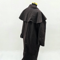 Oilskin Full Length Coat Mens Patchwork Lined Classic Outdoor Coat XL