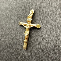 Unisex 9ct Yellow Gold Crucifix Cross Pendant
