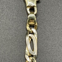 Mens 9ct Yellow Gold Double Link Curb & Birdseye Bracelet