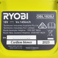 Ryobi OBL1820J 18V ONE+ Cordless Leaf Blower 145km/h with 4.0Ah Battery