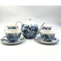 Madras Link Midnight Roses 9 Piece Tea For Four Set New Bone China