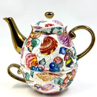 Milano Tahei Decor China Tea For One Set Teapot Cup Saucer