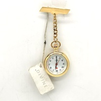 Divine Classic Gold Nurse Fob Watch 15 Pulsations White Dial with Chain Unisex