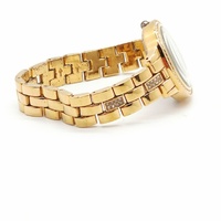 Elite 5089231 Ladies Gold Tone Watch Crystal Bezel Sunray Dial with Extra Links